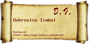 Dobrovics Izabel névjegykártya